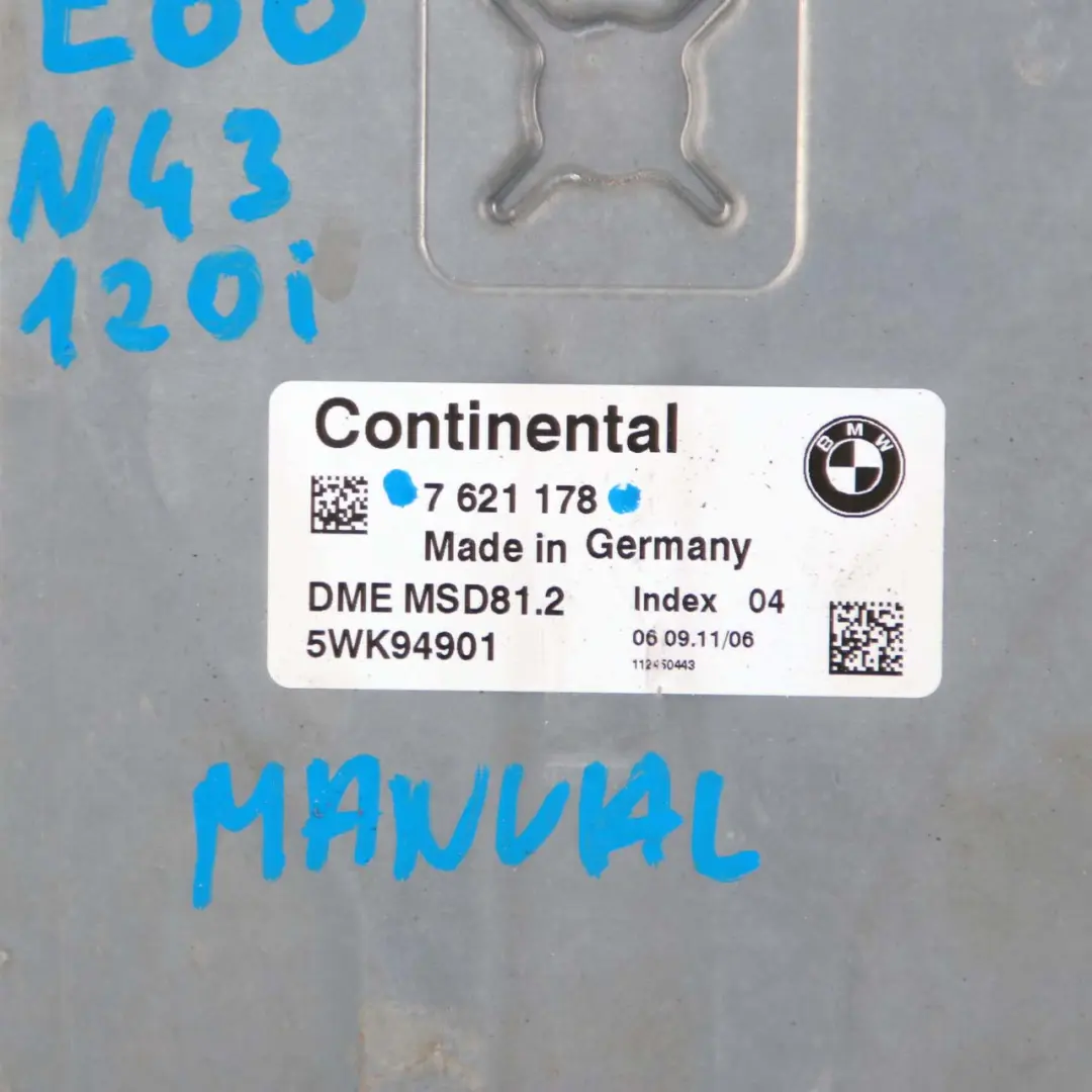 BMW E81 E87 LCI E90 N43 118i 318i ECU Kit DME CAS3 Keys Automatic - SKU 7621178-5 - Part number 7621178