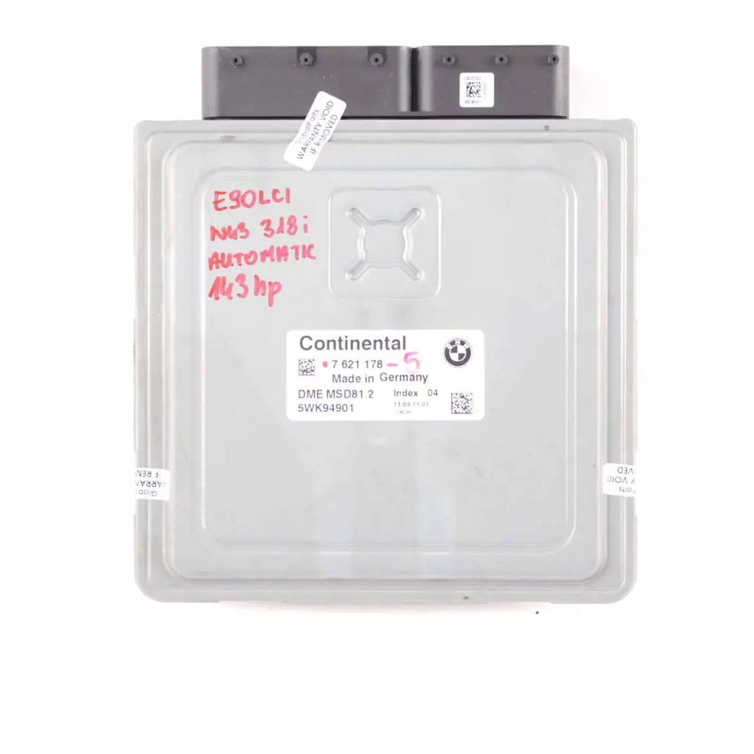 N43 118i 318i Engine Control ECU DME Kit Automatic to BMW E81 E87 LCI E90 with Part number 7621178 BMW E81 E87 LCI E90 N43 118i 318i Engine Control ECU DME Kit Automatic - SKU 7621178-5 - Part number 7621178