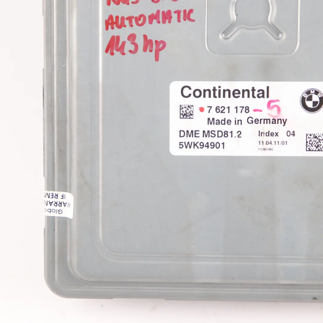 BMW E81 E87 LCI E90 N43 118I 318I Motor Steuerung ECU DME Kit Automatik - SKU 7621178-5 - Teilenummer 7621178