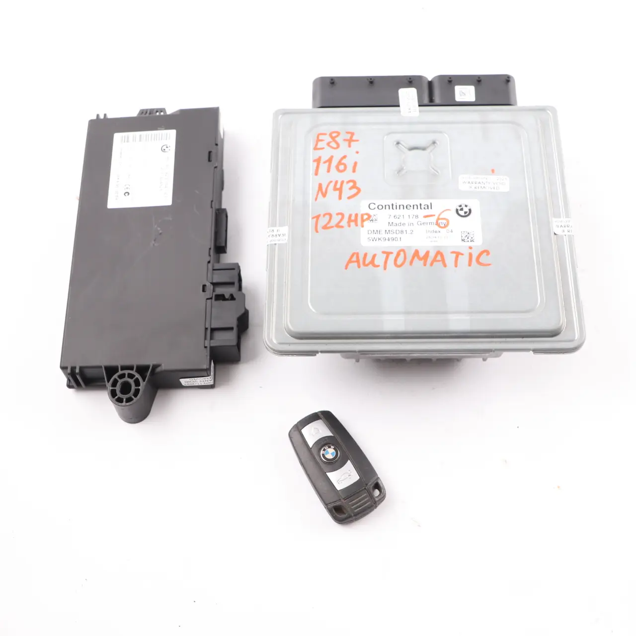 BMW E81 E87 LCI E90 N43 122HP Engine Control ECU Kit DME 7621178 Automatic