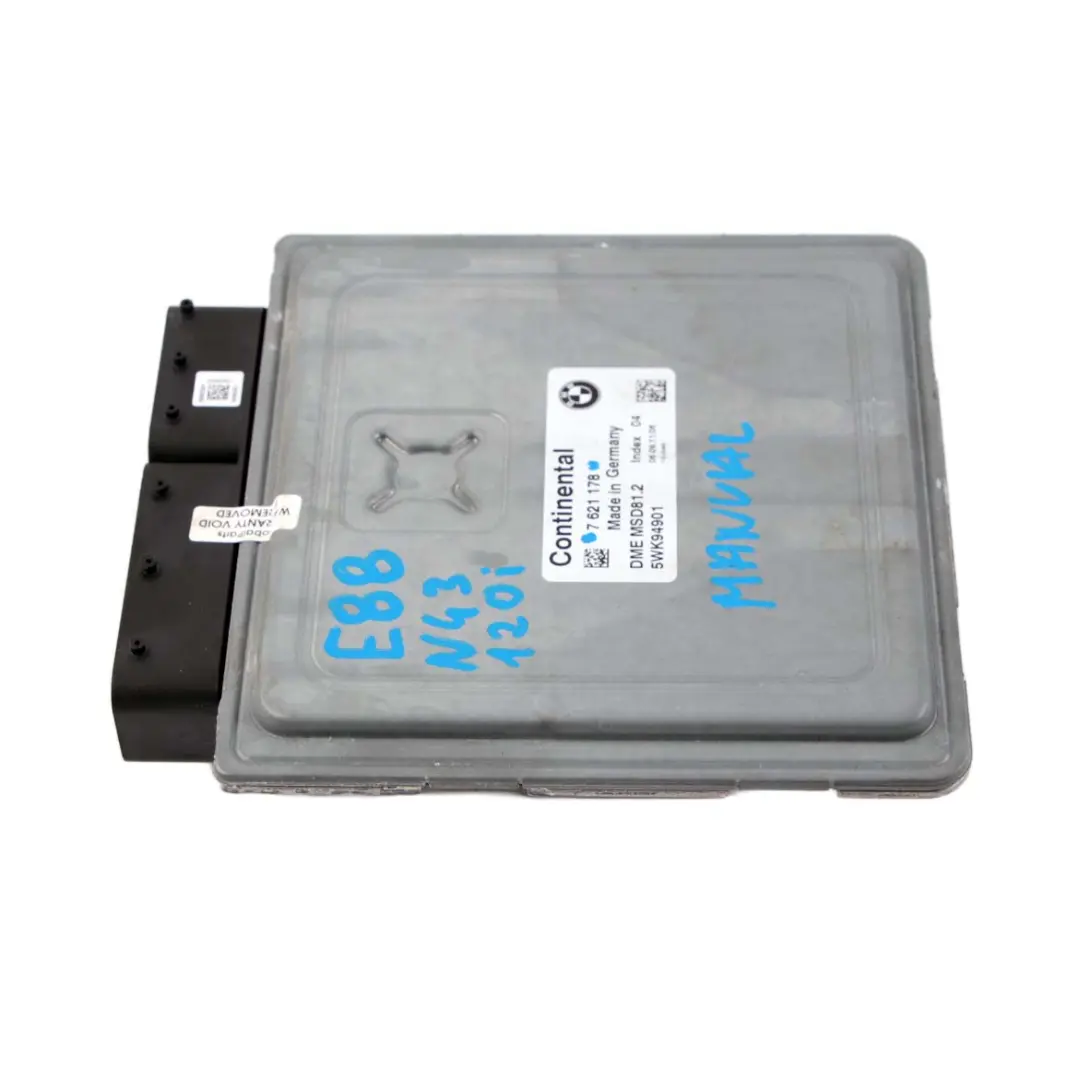 BMW E81 E87 LCI E90 N43 120i 320i Calculateur Moteur DME Manuel - SKU 7621178 - Numéro de pièce 7621178