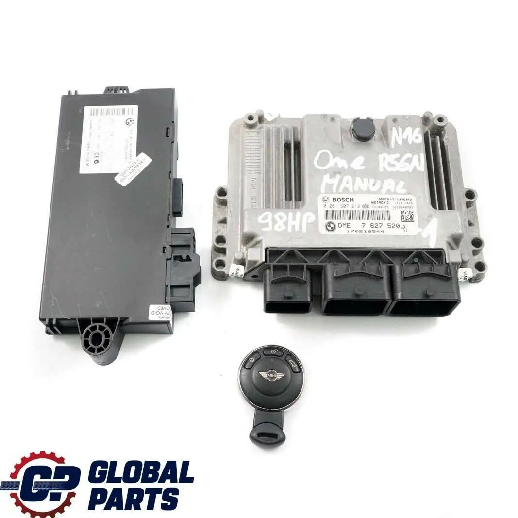 Mini R55 R56 LCI R60 One N16 1.6 98HP Motor ECU Kit DME 7627520 CAS3 + Schlüssel