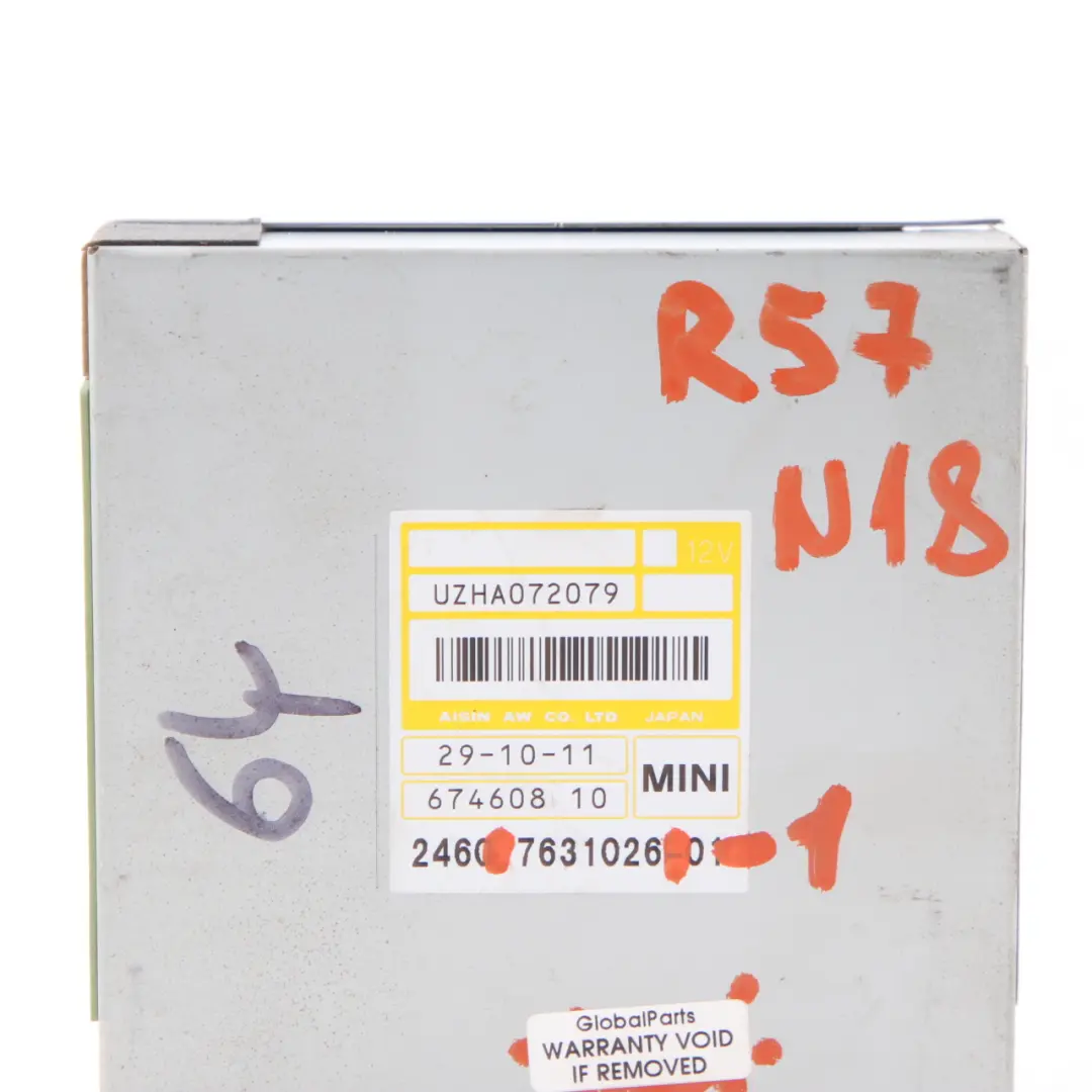 Gearbox Control Unit EGS to Mini Cooper S R55 R56 R57 LCI R60 N18 Automatic with Part number 7631026 Mini Cooper S R55 R56 R57 LCI R60 N18 Automatic Gearbox Control Unit EGS - SKU 7631026-1 - Part number 7631026