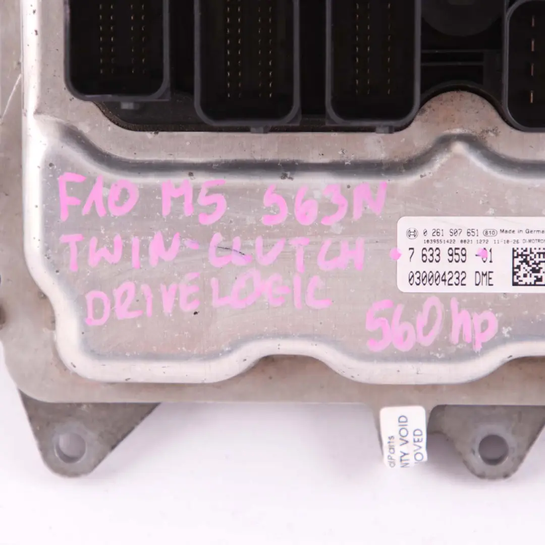 S63N 560HP ECU Control Unit Module DDE Twin-Clutch to BMW F10 F12 F13 M5 M6 with Part number 7633959 BMW F10 F12 F13 M5 M6 S63N 560HP ECU Control Unit Module DDE Twin-Clutch - SKU 7633959 - Part number 7633959