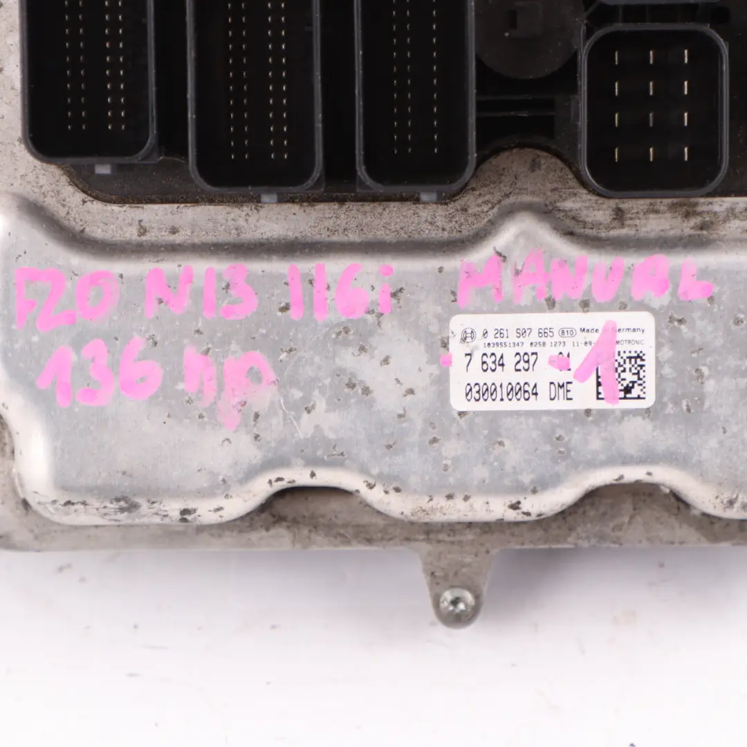 Control Unit ECU Kit DME FEM Key Lock to BMW F20 F30 116i 316i N13 Engine with Part number 7634297 BMW F20 F30 116i 316i N13 Engine Control Unit ECU Kit DME FEM Key Lock - SKU 7634297-1 - Part number 7634297