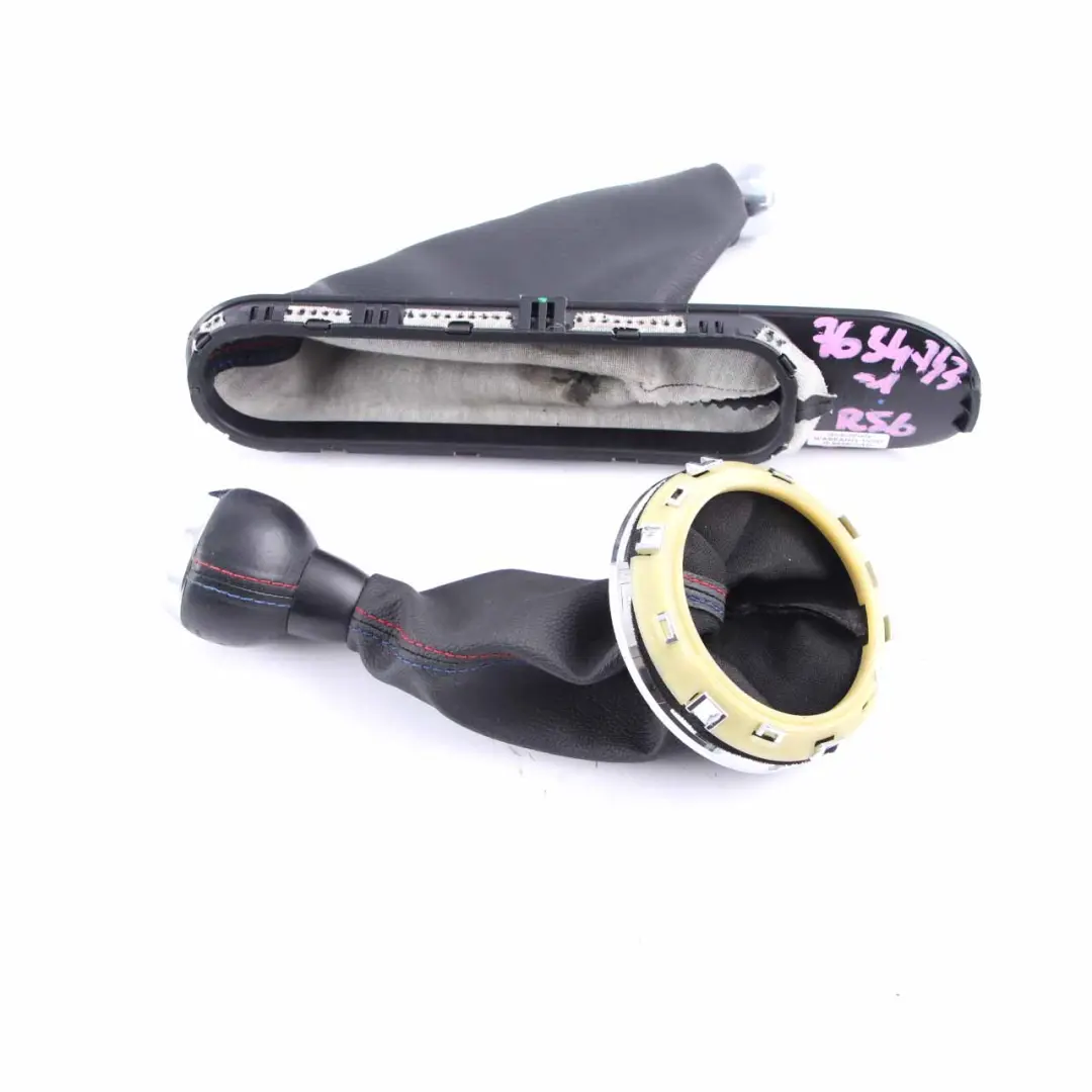 Shift Knob Gaiter Handbrake Lever Cover Leather London 2012 to Mini R56 LCI Gear with Part number 7634743 Mini R56 LCI Gear Shift Knob Gaiter Handbrake Lever Cover Leather London 2012 - SKU 7634743-1 - Part number 7634743