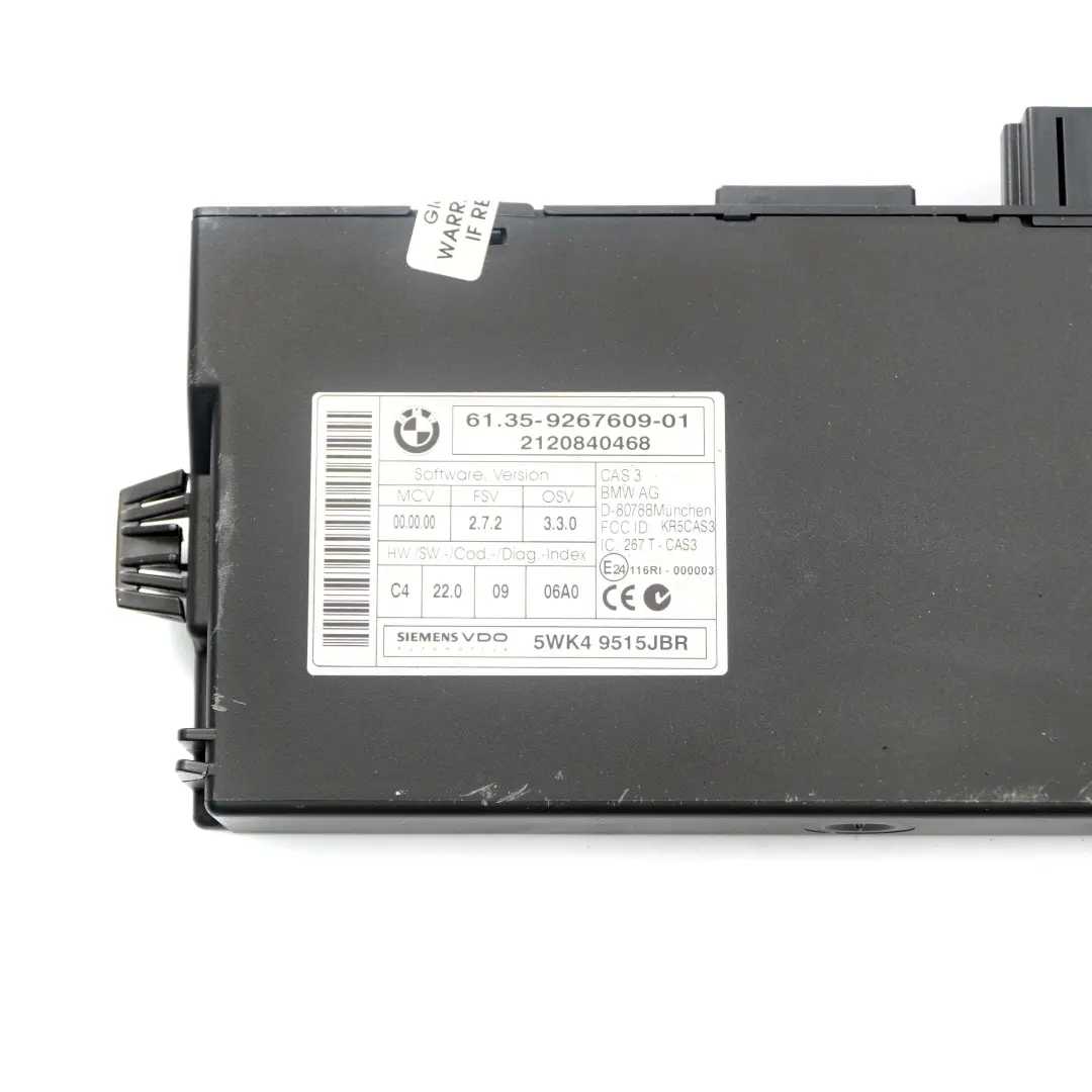 Mini Cooper R56 LCI N16 1.6 122HP Petrol Engine ECU Kit DME + CAS3 + Key - SKU 7638322-1 - Part number 7638322