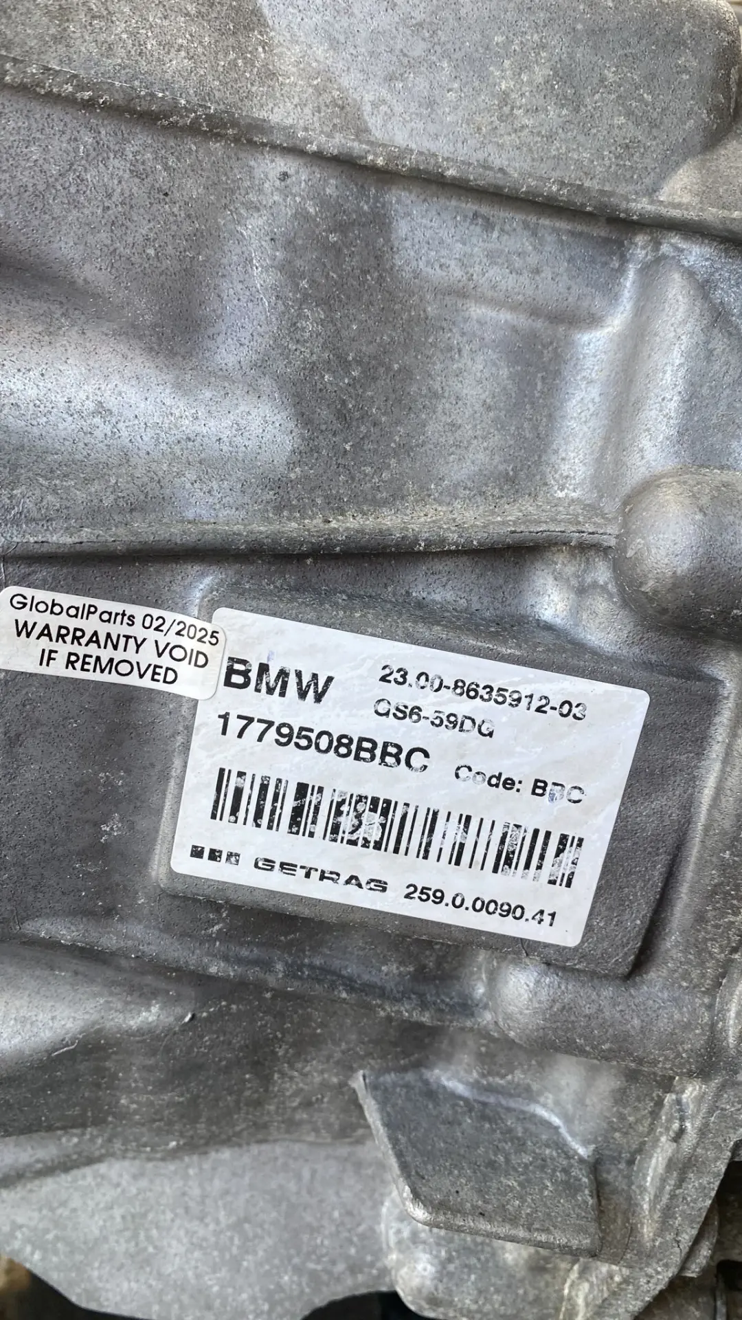 B37 B47 Boîte Vitesses Manuelle BFR GARANTIE pour Mini Cooper D F54 F55 F56 à propos du numéro de pièce 7638378 Mini Cooper D F54 F55 F56 B37 B47 Boîte Vitesses Manuelle BFR GARANTIE - SKU 7638378 - Numéro de pièce 7638378