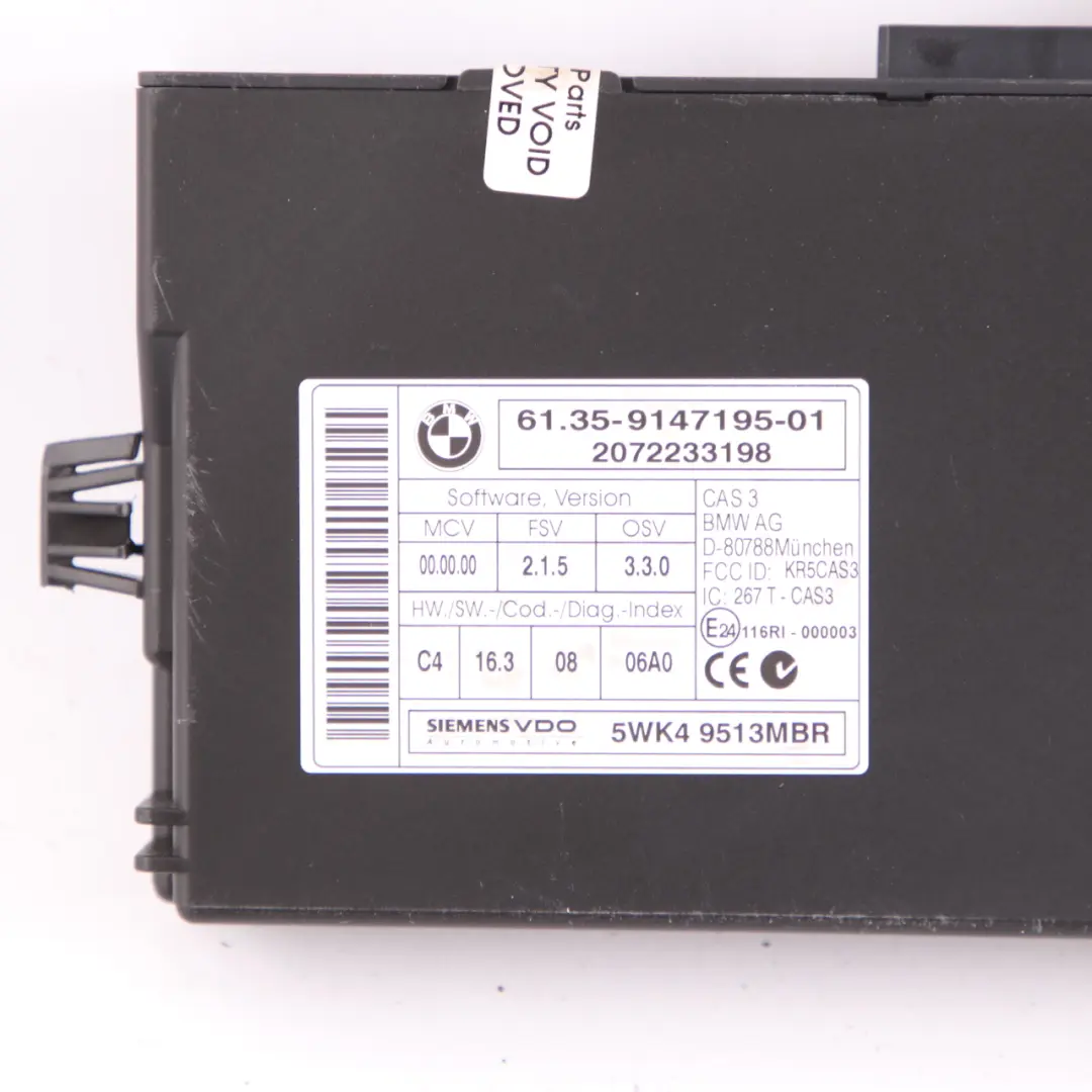 Mini Cooper R56 Engine N12 1.6 120HP Petrol ECU Kit DME CAS3 Key Manual - SKU 7640004-3 - Part number 7640004