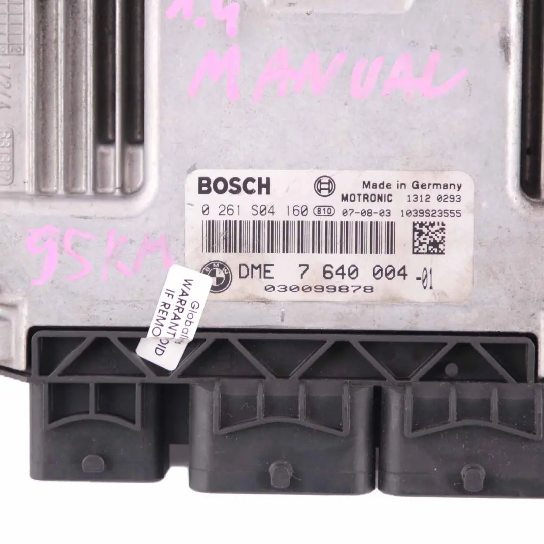 95HP Engine ECU Kit DME CAS3 Key Manual to Mini One R55 R56 Petrol N12 1.4 with Part number 7640004 Mini One R55 R56 Petrol N12 1.4 95HP Engine ECU Kit DME CAS3 Key Manual - SKU 7640004-9 - Part number 7640004
