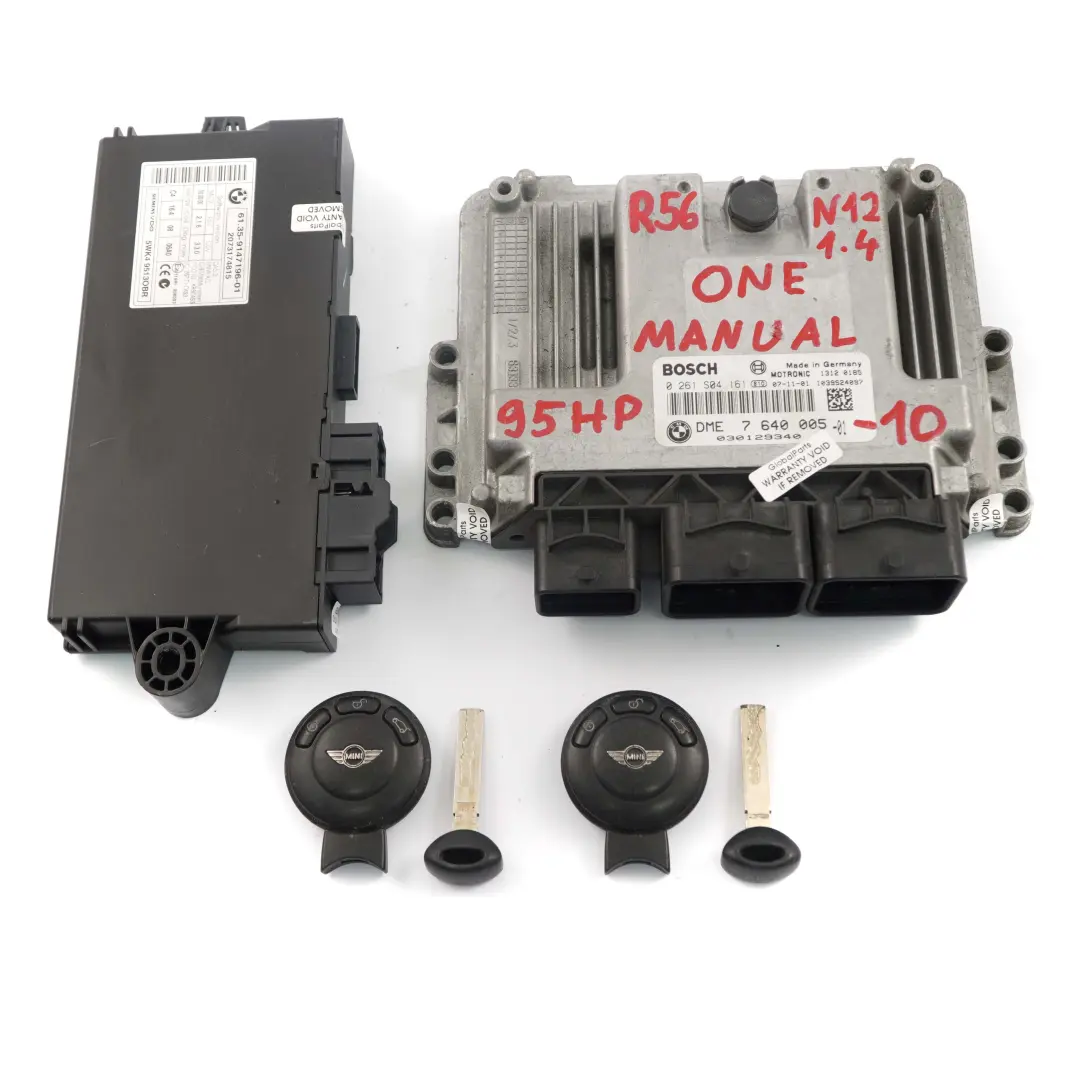 Control Unit ECU Kit DME +CAS3+Keys to Mini R55 R56 N12 1.4 Petrol Engine with Part number 7640005 Mini R55 R56 N12 1.4 Petrol Engine Control Unit ECU Kit DME +CAS3+Keys - SKU 7640005-10 - Part number 7640005