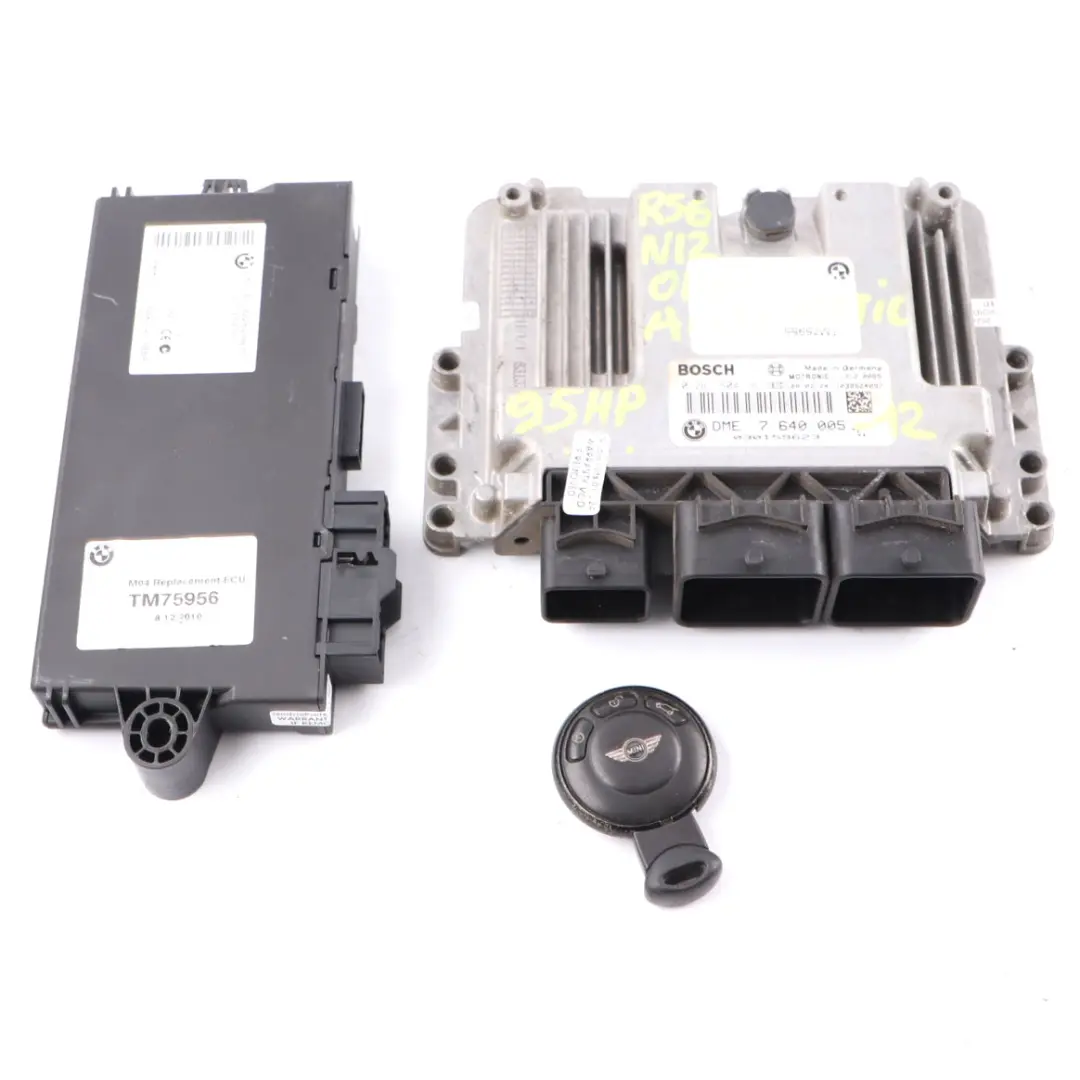 95HP Engine Control Unit ECU Kit DME CAS3 Key to Mini One R55 R56 N12 1.4 with Part number 7640005 Mini One R55 R56 N12 1.4 95HP Engine Control Unit ECU Kit DME CAS3 Key - SKU 7640005-12 - Part number 7640005