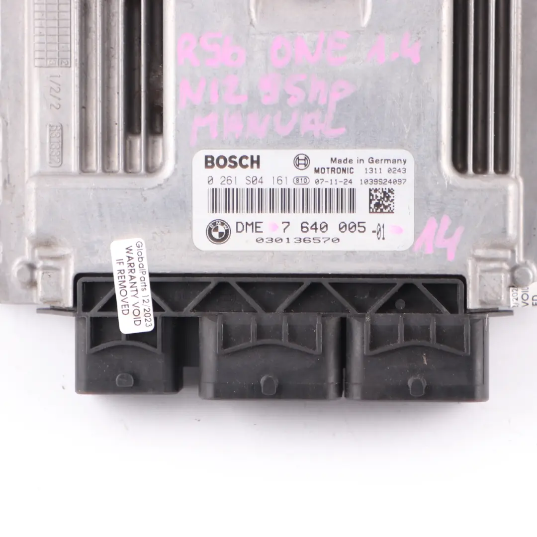 Mini One R55 R56 R57 Petrol N12 1.4 95HP Engine Control Unit ECU DME - SKU 7640005-14 - Part number 7640005