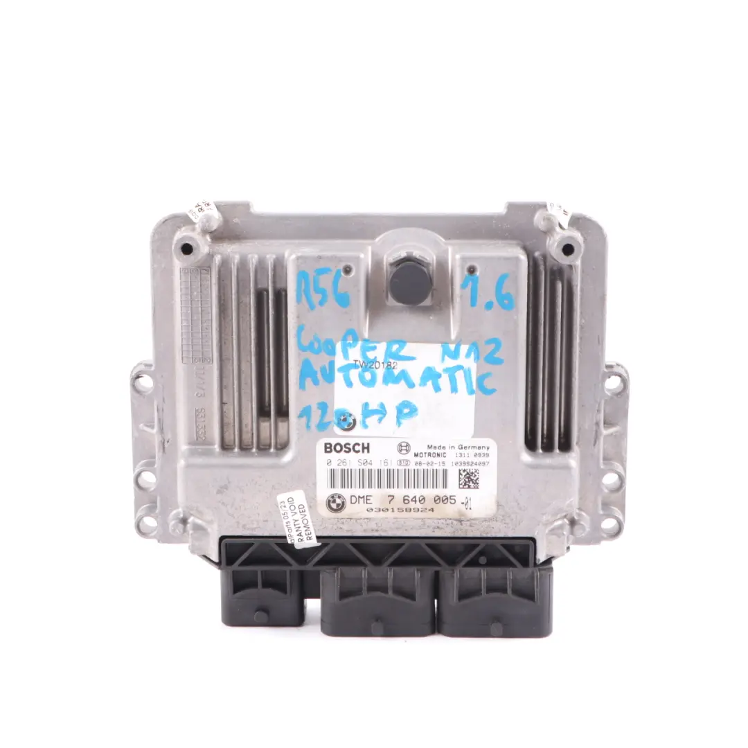 120HP Petrol ECU Kit DME CAS3 + Key Automatic to Mini Cooper R56 N12 1.6 with Part number 7640005 Mini Cooper R56 N12 1.6 120HP Petrol ECU Kit DME CAS3 + Key Automatic - SKU 7640005-6 - Part number 7640005