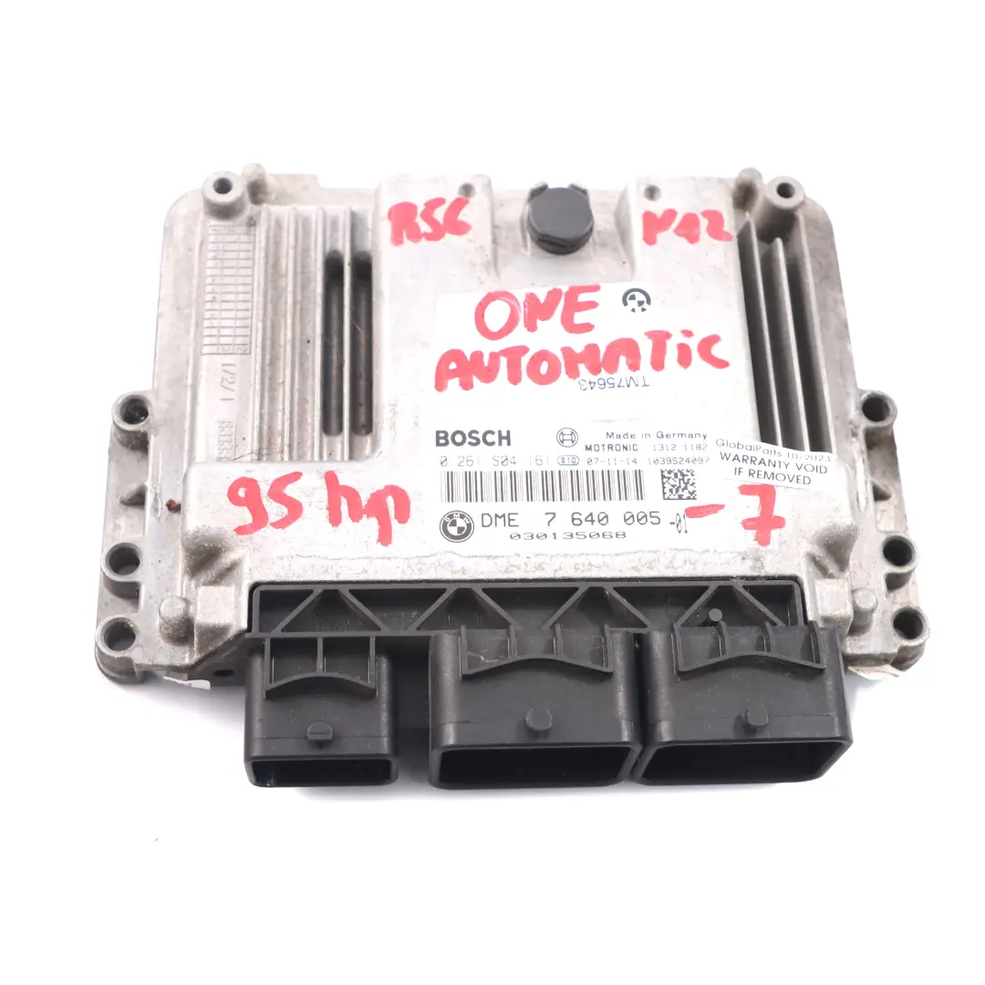 Mini One R56 N12 1.4 95HP Benzin ECU Kit DME CAS3 Schlüssel Automatik - SKU 7640005-7 - Teilenummer 7640005