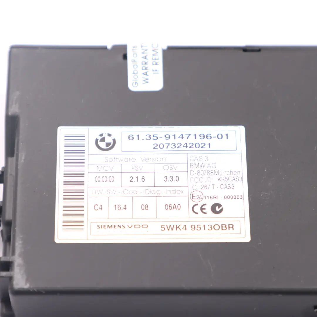 Mini One R55 R56 N12 1.4 95HP Petrol ECU Kit DME CAS3 + Key Automatic - SKU 7640005-7 - Part number 7640005