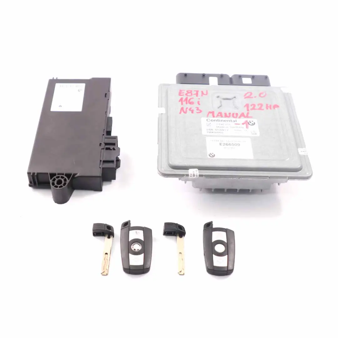 BMW E81 E87 LCI N43 116i 2.0 122HP ECU Control Unit Kit DME CAS3 + Keys - SKU 7640015-1 - Part number 7640015