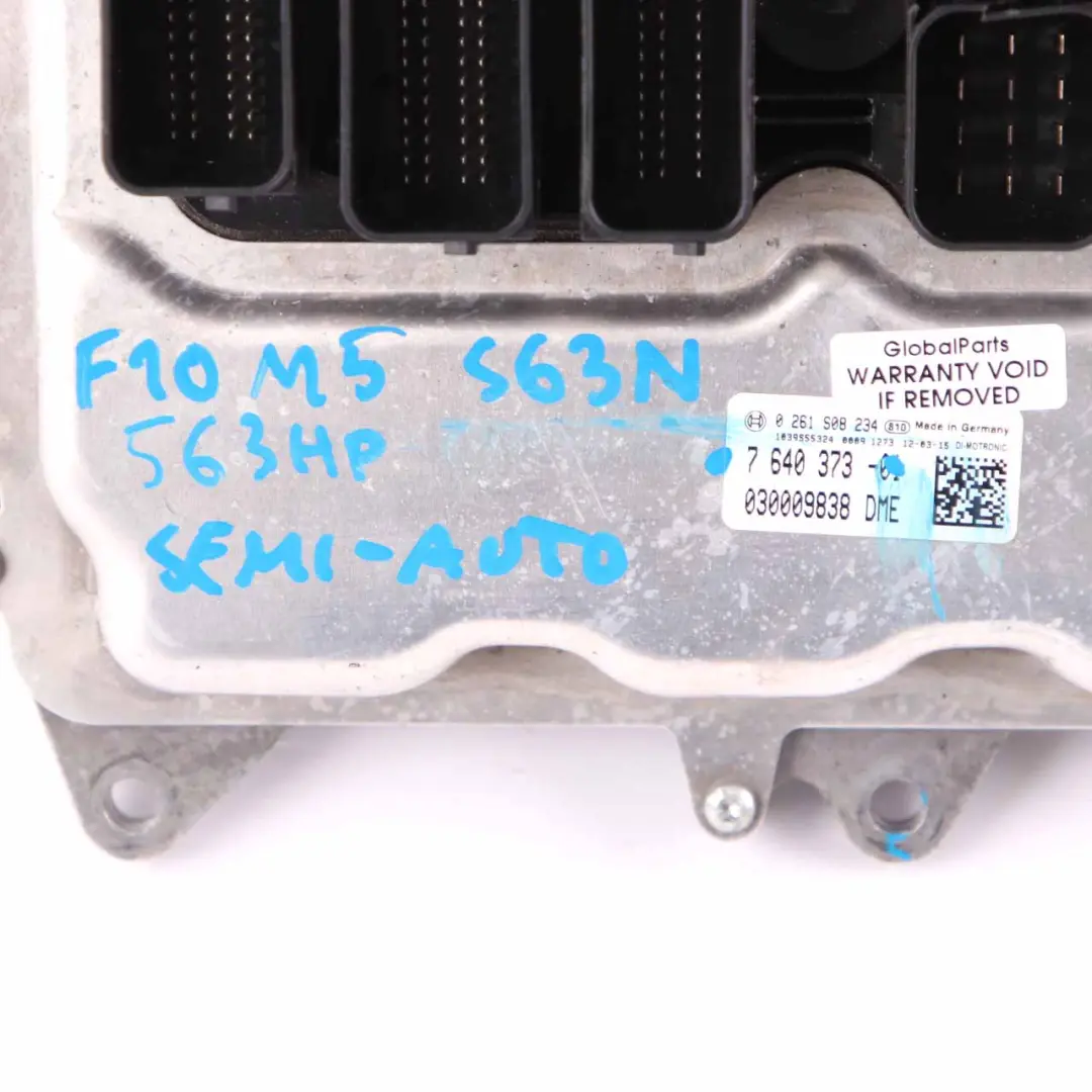 S63N 560HP ECU Engine Control Unit Module DME Dual Clutch to BMW F10 M5 with Part number 7640373 BMW F10 M5 S63N 560HP ECU Engine Control Unit Module DME Dual Clutch - SKU 7640373-1 - Part number 7640373