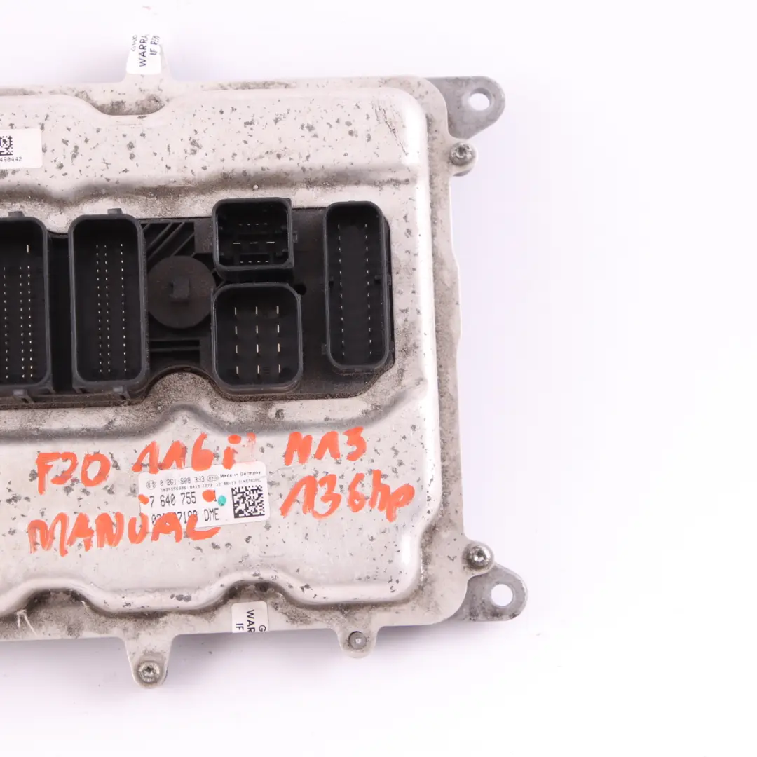 BMW F20 F21 114i N13 102HP Engine Control Unit Module ECU DME Manual - SKU 7640755-2 - Part number 7640755