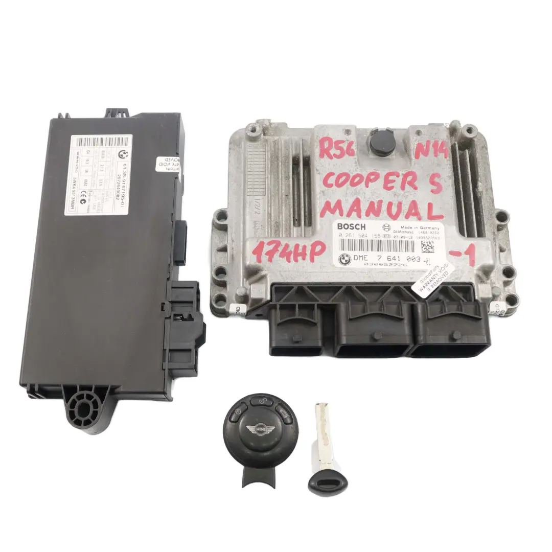 Mini Cooper S R55 R56 N14 1.6 174HP ECU Kit DME CAS3 Key Manual - SKU 7641003-1 - Part number 7641003