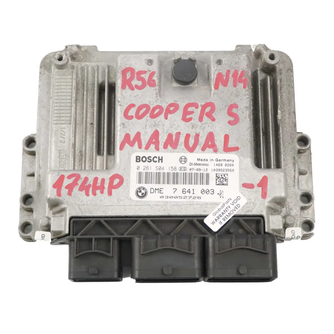 Mini Cooper S R55 R56 N14 1.6 174HP ECU Kit DME CAS3 Key Manual - SKU 7641003-1 - Part number 7641003