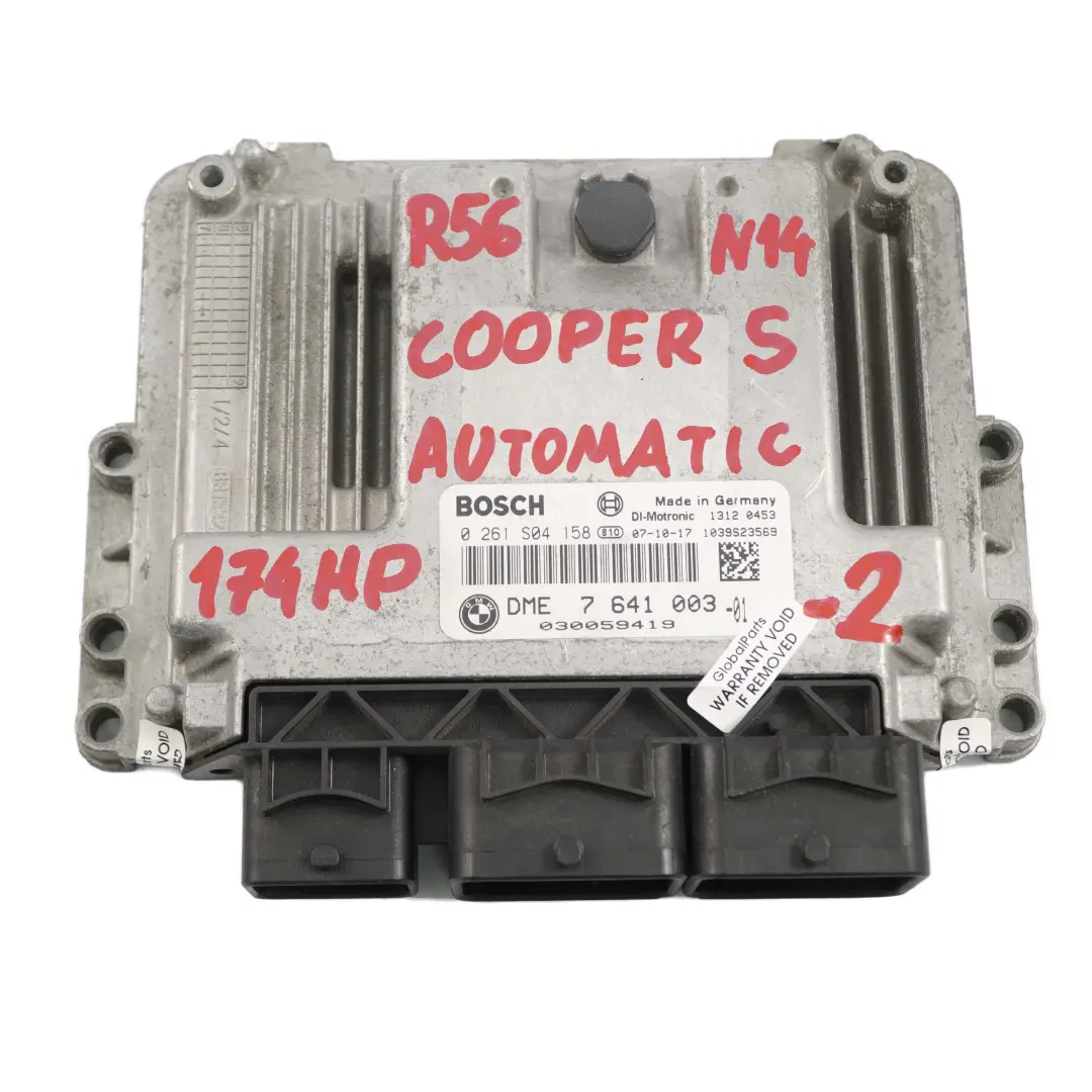 Mini R55 R56 R57 N14 1.6 174HP Kit ECU DME CAS3 Llave Automático - SKU 7641003-2 - Número de pieza 7641003