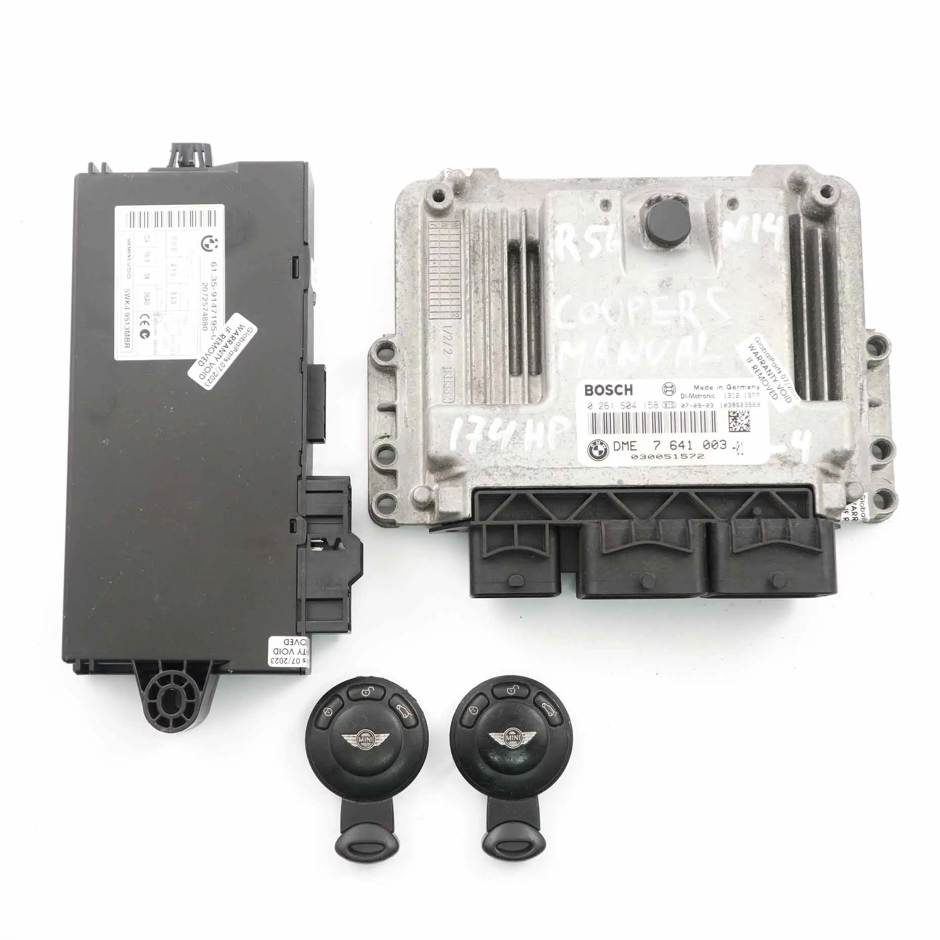Mini Cooper S R56 N14 1.6 174HP Kit ECU DME 7641003 CAS3 2 Llaves Manual