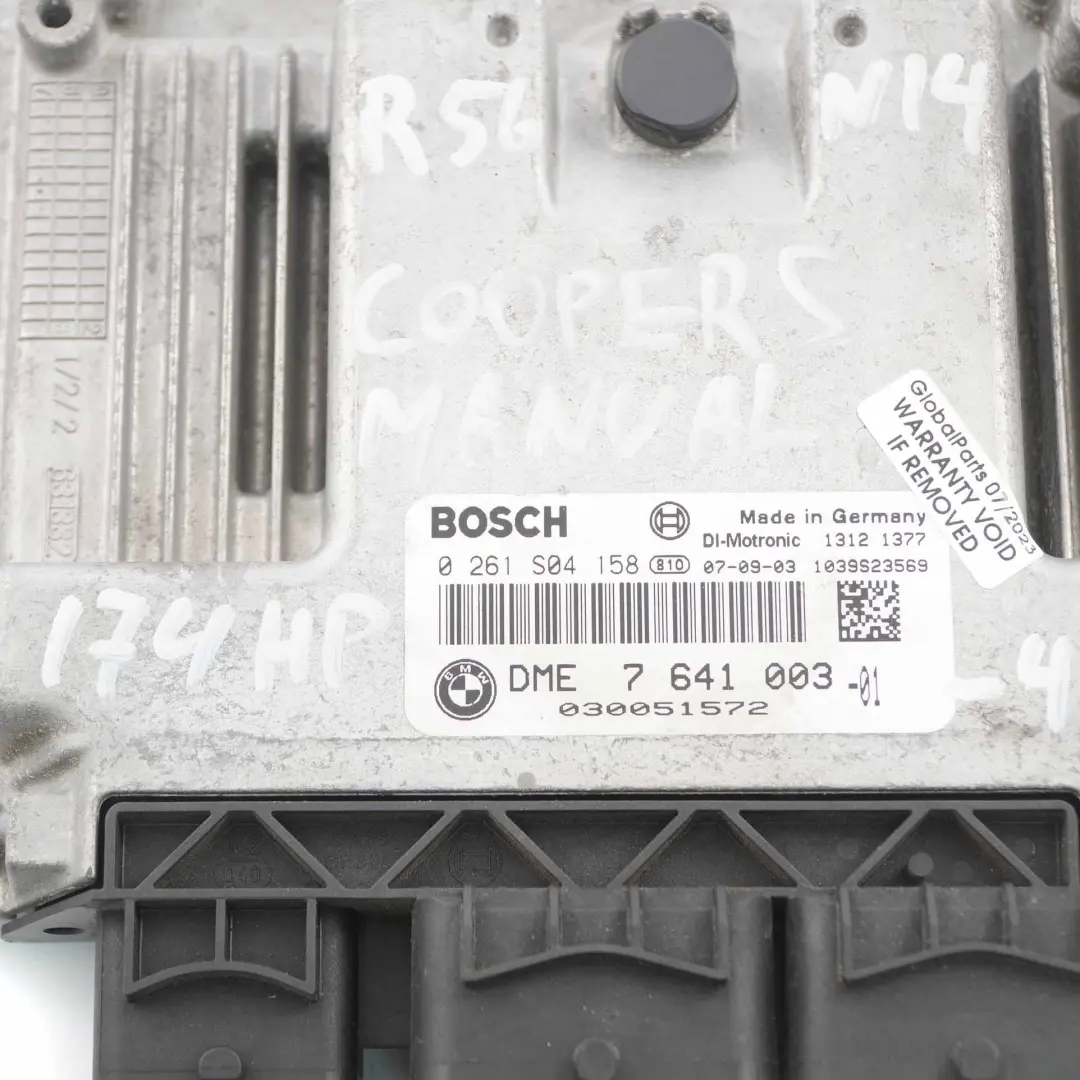 Mini Cooper S R56 N14 1.6 174HP ECU Kit DME + CAS3 + 2 Keys Manual - SKU 7641003-4 - Part number 7641003
