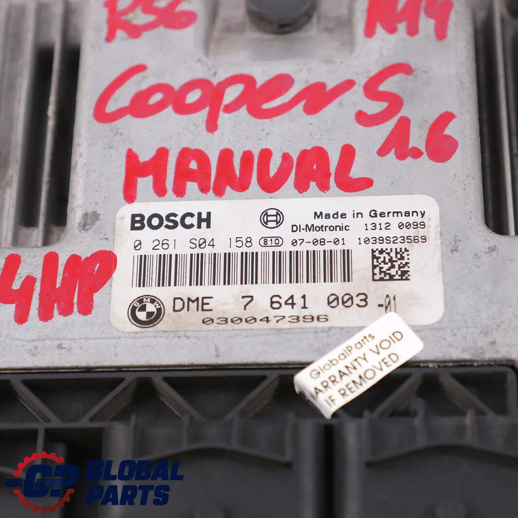 174PS Centralina Dme CAS3 + Schl?ss per Mini Cooper S R55 R56 R57 N14 1.6 con numero di parte 7641003 Mini Cooper S R55 R56 R57 N14 1.6 174PS Centralina Dme CAS3 + Schl?ss - SKU 7641003 - Numero di parte 7641003