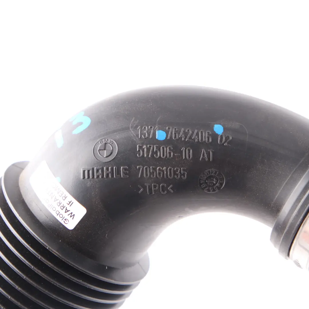 Intake Hose BMW i3 I01 Air Duct Tube Silencer REx Hybrid to Air with Part number 7642406 Air Intake Hose BMW i3 I01 Air Duct Tube Silencer REx Hybrid - SKU 7642406 - Part number 7642406