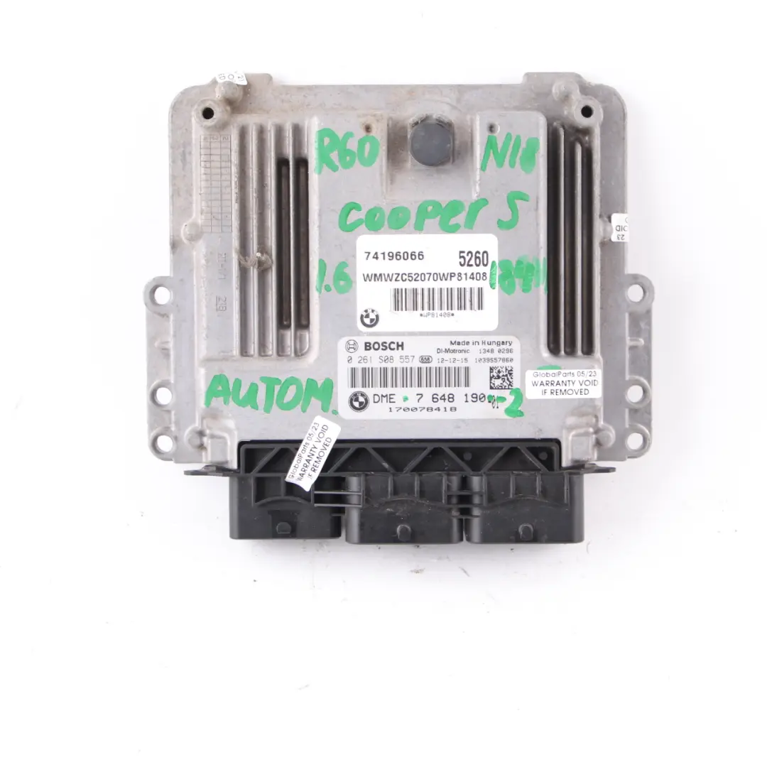 184HP ECU Kit DME + CAS3 + Keys Automatic to Mini Cooper S R56 LCI N18 1.6 with Part number 7648190 Mini Cooper S R56 LCI N18 1.6 184HP ECU Kit DME + CAS3 + Keys Automatic - SKU 7648190-2 - Part number 7648190