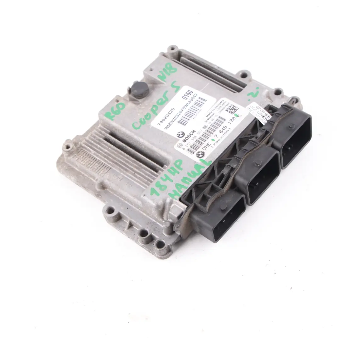 Mini Cooper S R55 R56 LCI R60 N18 1.6 184HP ECU Engine Module DME Manual - SKU 7648190 - Part number 7648190