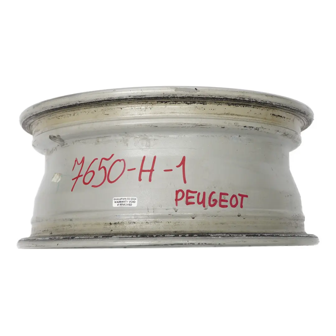 Cerchio in lega argento 15" 6J ET:27 per Peugeot con numero di parte 7650-H Peugeot Cerchio in lega argento 15" 6J ET:27 - SKU 7650-H-1 - Numero di parte 7650-H