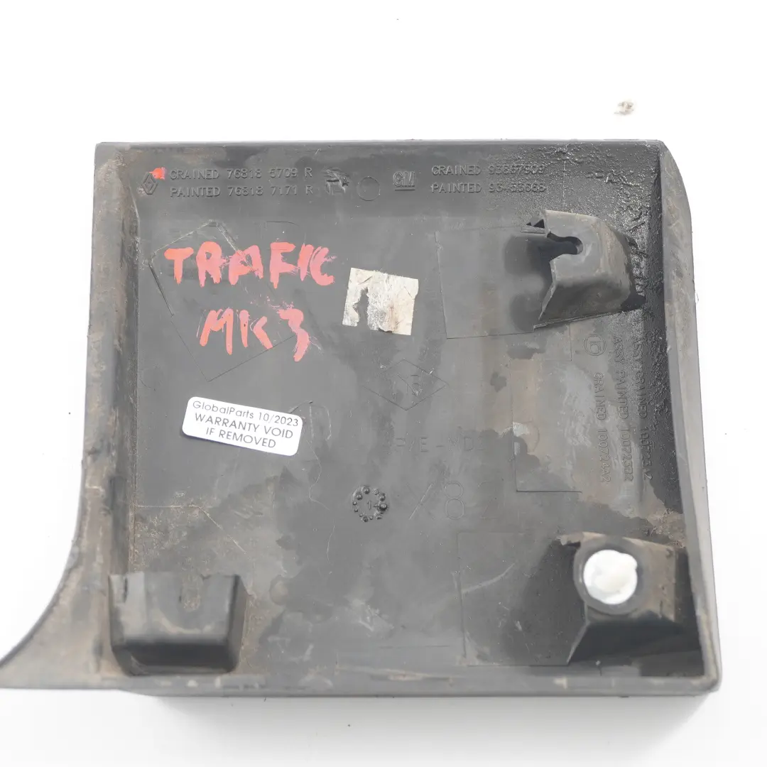 Side Strip Front Right O/S Guide Strip Cover to Renault Trafic III with Part number 768185709R Renault Trafic III Side Strip Front Right O/S Guide Strip Cover - SKU 768185709R - Part number 768185709R