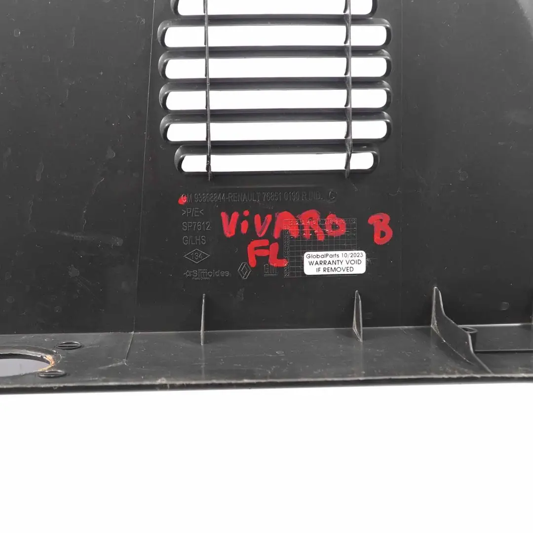 Door Sill Front Left N/S Trim Entrance Step Cover to Renault Trafic III Vivaro B with Part number 768510190R Renault Trafic III Vivaro B Door Sill Front Left N/S Trim Entrance Step Cover - SKU 768510190R - Part number 768510190R