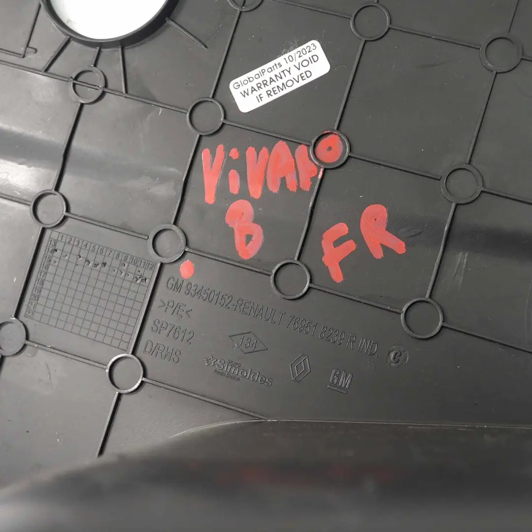 Soglia di porta anteriore destra ingresso per Renault Trafic III Vivaro B con numero di parte 769518239R Renault Trafic III Vivaro B Soglia di porta anteriore destra ingresso - SKU 769518239R - Numero di parte 769518239R