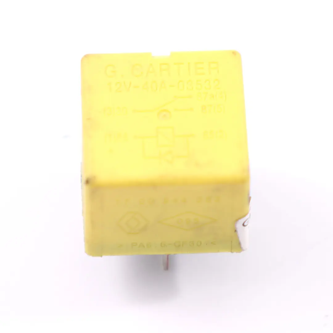 Modulo relè Unità di controllo giallo 12V 40A 5 pin per Renault con numero di parte 7700844253 Renault Modulo relè Unità di controllo giallo 12V 40A 5 pin - SKU 7700844253 - Numero di parte 7700844253