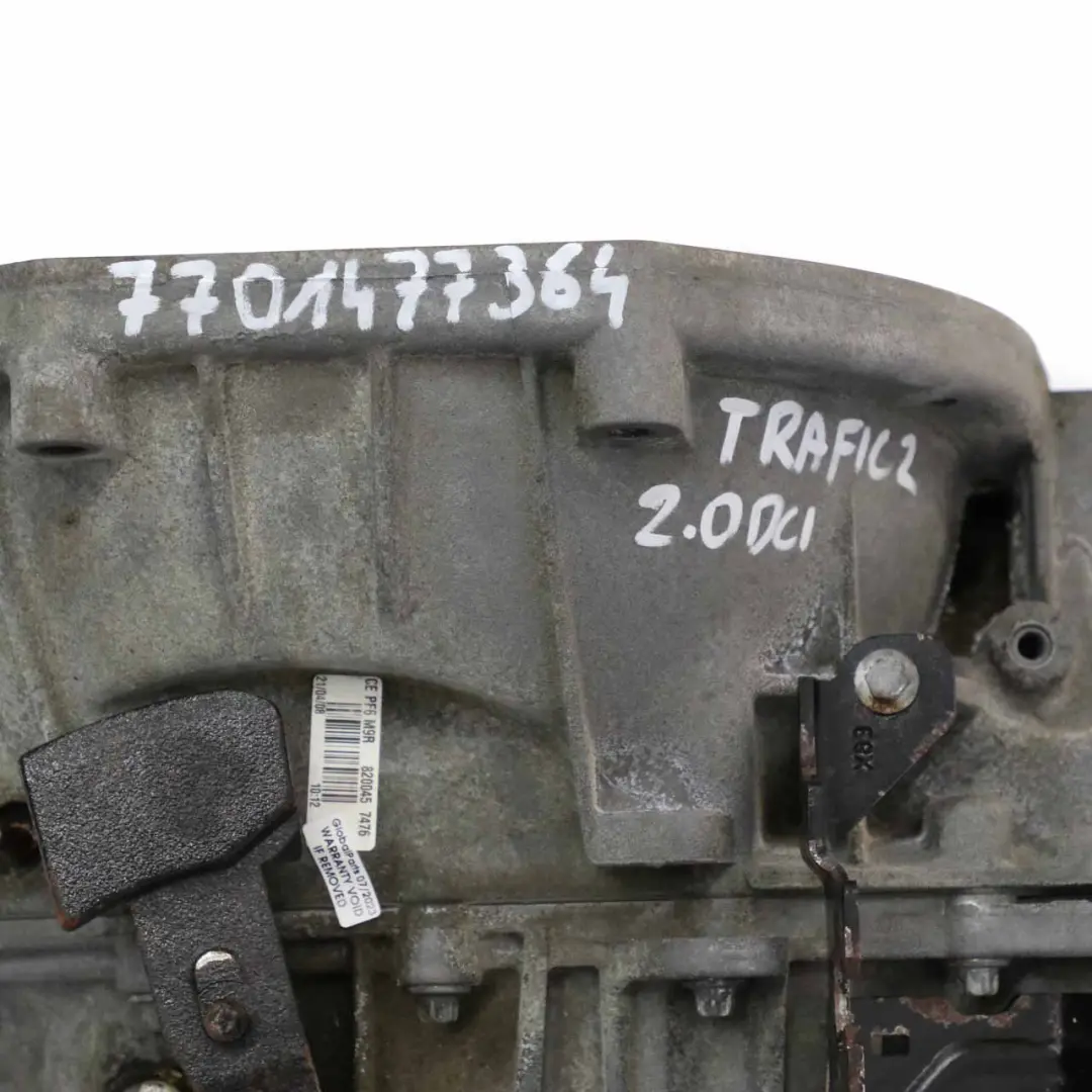 Gearbox Vauxhall Vivaro B Renault Trafic II 6 Speed PF6010 BVM6 WARRANTY to Manual with Part number 7701477364 Manual Gearbox Vauxhall Vivaro B Renault Trafic II 6 Speed PF6010 BVM6 WARRANTY - SKU 7701477364 - Part number 7701477364