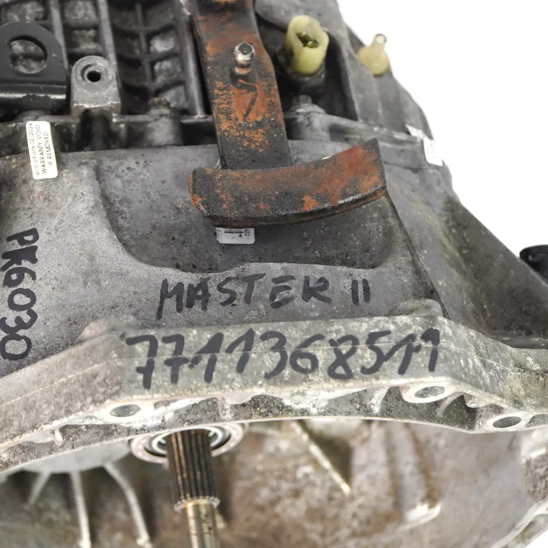 Gearbox 6 Speed PK6030 PK6 WARRANTY to Renault Master 2 2.5 dCi Manual with Part number 7711368511 Renault Master 2 2.5 dCi Manual Gearbox 6 Speed PK6030 PK6 WARRANTY - SKU 7711368511 - Part number 7711368511