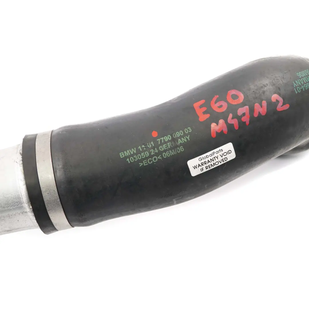 M47N2 Intercooler Hose Turbo Air Charge Pipe to BMW E60 E61 with Part number 7790090 BMW E60 E61 M47N2 Intercooler Hose Turbo Air Charge Pipe - SKU 7790090 - Part number 7790090