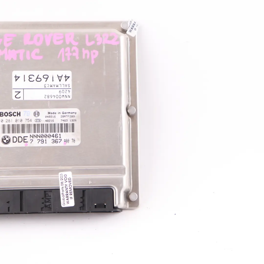 Land Rover Range Rover Motor L322 3.0d M57 306D1 Módulo Unidad ECU DDE - SKU 7791367 - Número de pieza 7791367