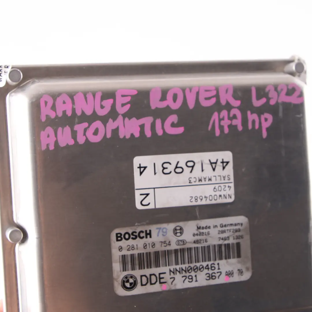 M57 306D1 Unit Module ECU DDE to Land Rover Range Rover Engine L322 3.0d with Part number 7791367 Land Rover Range Rover Engine L322 3.0d M57 306D1 Unit Module ECU DDE - SKU 7791367 - Part number 7791367