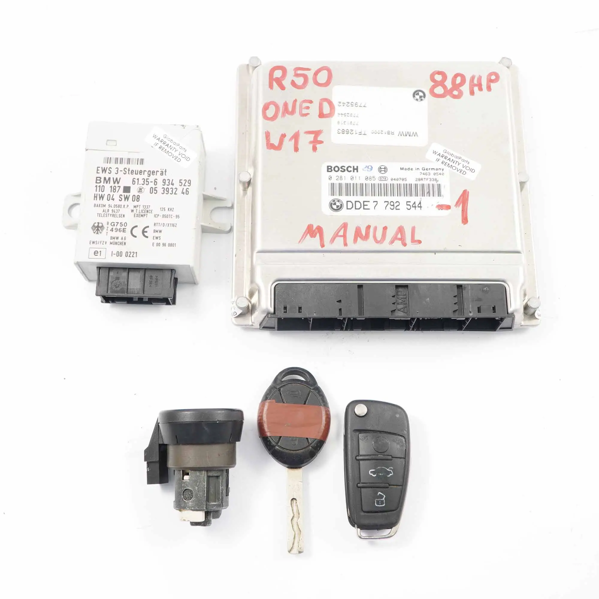 Mini One D Diesel W17 Unite Commande Moteur 7792544 + EWS + 2 CLE