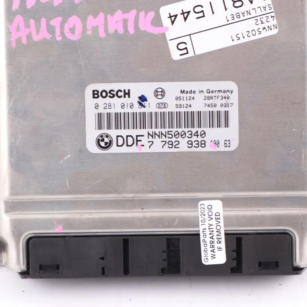 M47 2.0 Diesel Engine Unit ECU Automatic to Land Rover Freelander L314 with Part number 7792938 Land Rover Freelander L314 M47 2.0 Diesel Engine Unit ECU Automatic - SKU 7792938 - Part number 7792938
