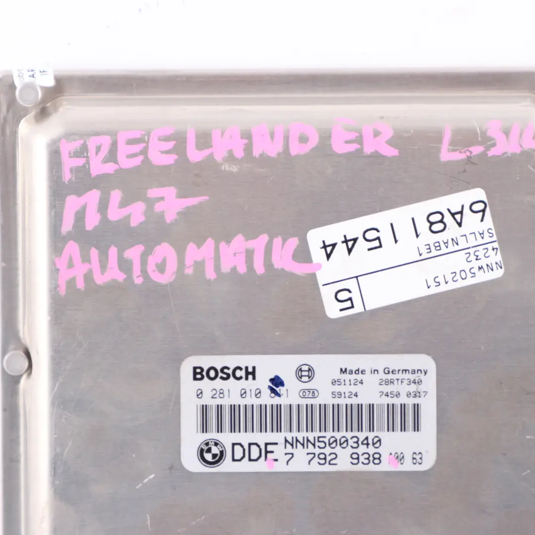 M47 2.0 Diesel Engine Unit ECU Automatic to Land Rover Freelander L314 with Part number 7792938 Land Rover Freelander L314 M47 2.0 Diesel Engine Unit ECU Automatic - SKU 7792938 - Part number 7792938