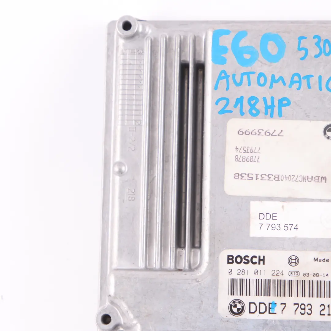 BMW E60 E61 530d Diesel M57N 218HP ECU Engine Control Kit DDE Automatic - SKU 7793210 - Part number 7793210