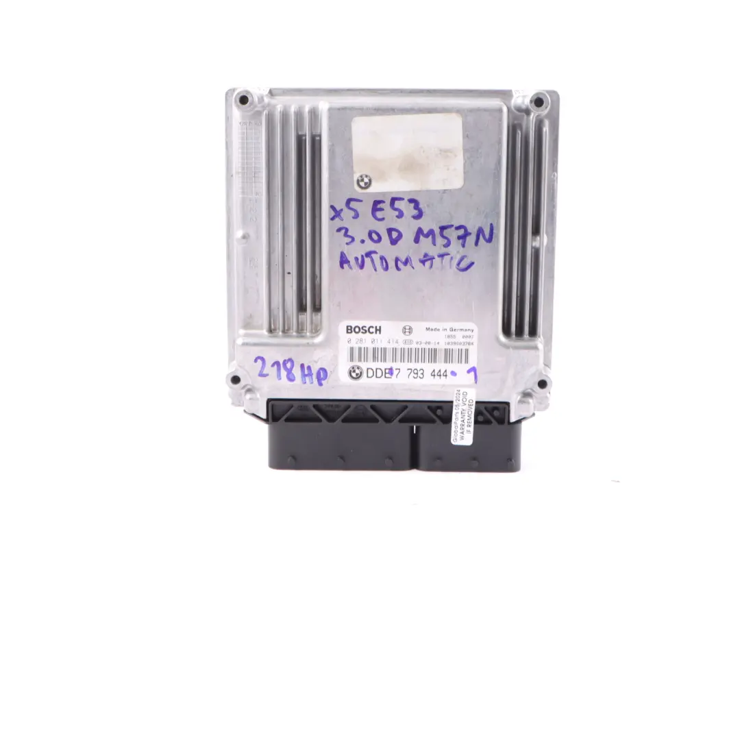 M57N 218HP Engine Unit ECU Kit DDE EWS3 Key Automatic to BMW X5 E53 3.0d with Part number 7793444 BMW X5 E53 3.0d M57N 218HP Engine Unit ECU Kit DDE EWS3 Key Automatic - SKU 7793444-1 - Part number 7793444
