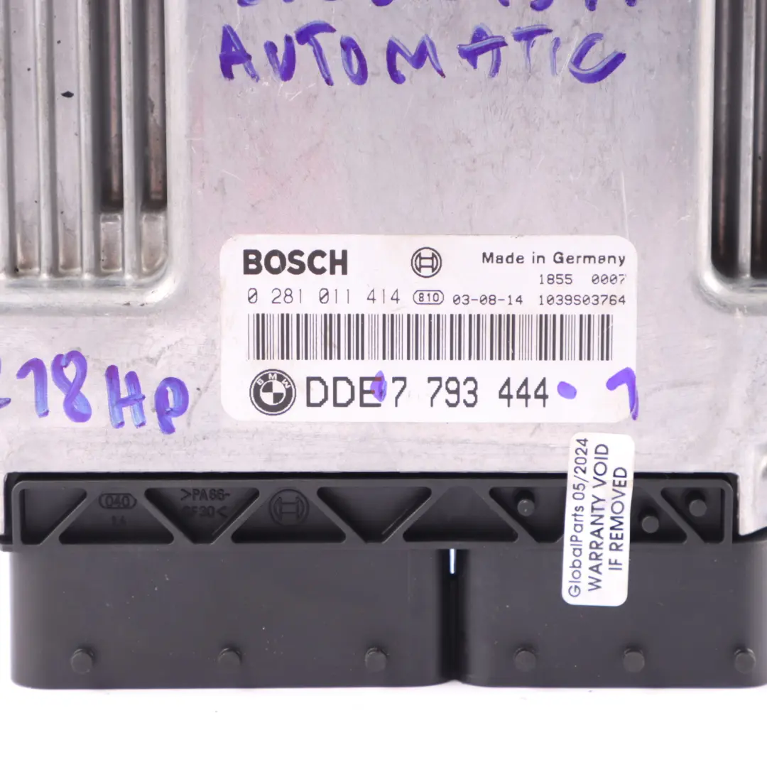 BMW X5 E53 3.0d M57N 218HP Engine Unit ECU Kit DDE EWS3 Key Automatic - SKU 7793444-1 - Part number 7793444