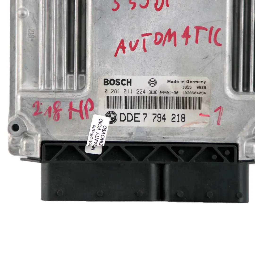 M57N 218HP ECU Kit DDE + CAS2 + Key Automatic to BMW E60 E61 530d Diesel with Part number 7794218 BMW E60 E61 530d Diesel M57N 218HP ECU Kit DDE + CAS2 + Key Automatic - SKU 7794218-1 - Part number 7794218