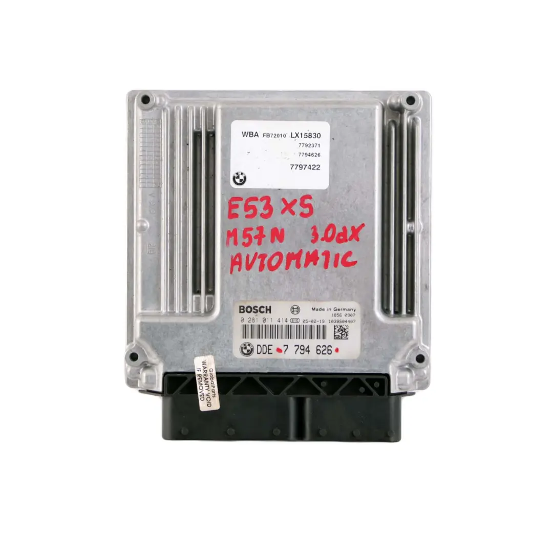 M57N 218HP ECU Unità di controllo motore DDE Automatico per BMW X5 E53 3.0d con numero di parte 7794626 BMW X5 E53 3.0d M57N 218HP ECU Unità di controllo motore DDE Automatico - SKU 7794626 - Numero di parte 7794626